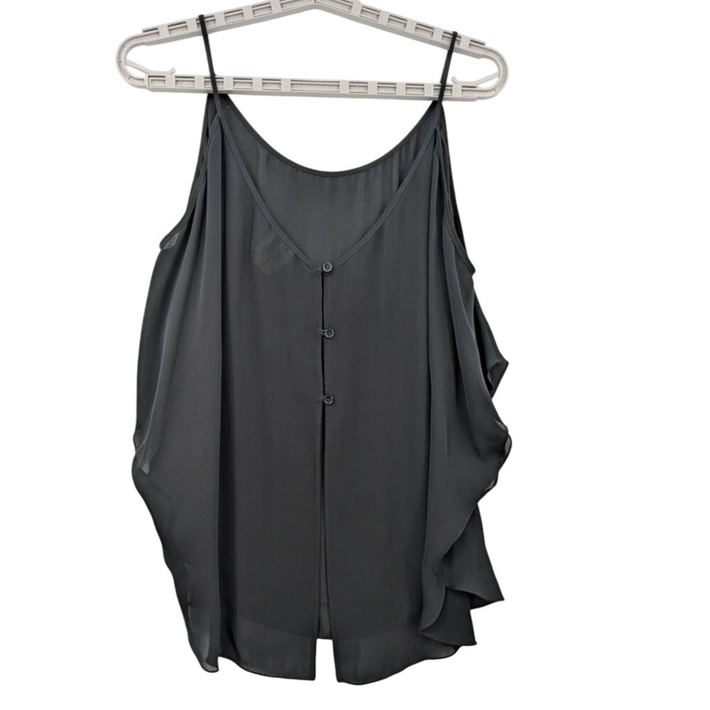 Haute Hippie Cold Shoulder Sheer Top Women Size M 100% Silk Office Goth Romantic